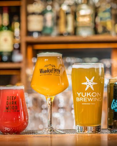 A lineup of Yukon-made beer
