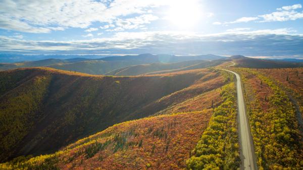 top of the world highway in the fall