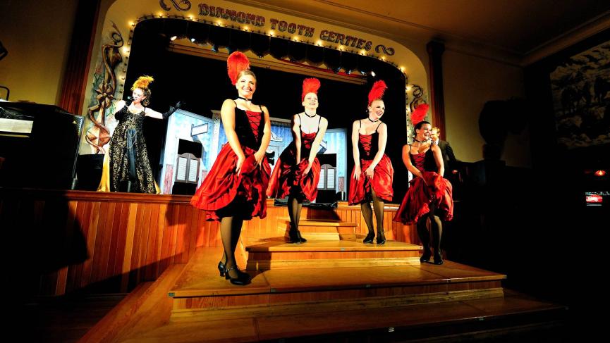 Four gerties girls perform in Dawson City