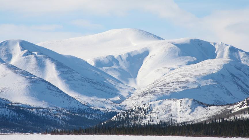 Winter mountain fish lake yukon