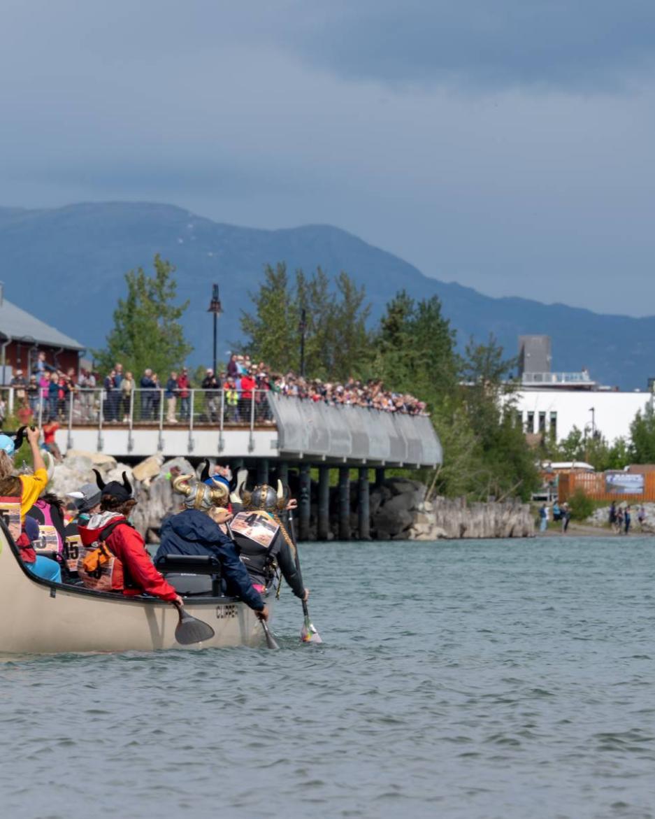 paddlers along the yukon river