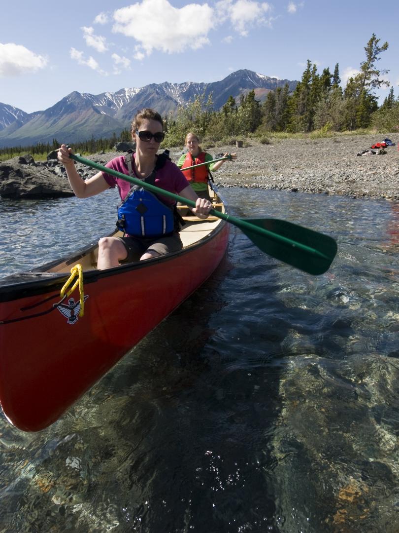 A group of paddlers enjoy Congdon Creek Campground