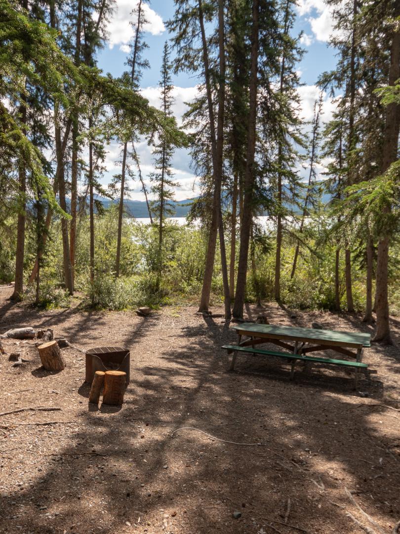 Campsite with view of Marsh Lake