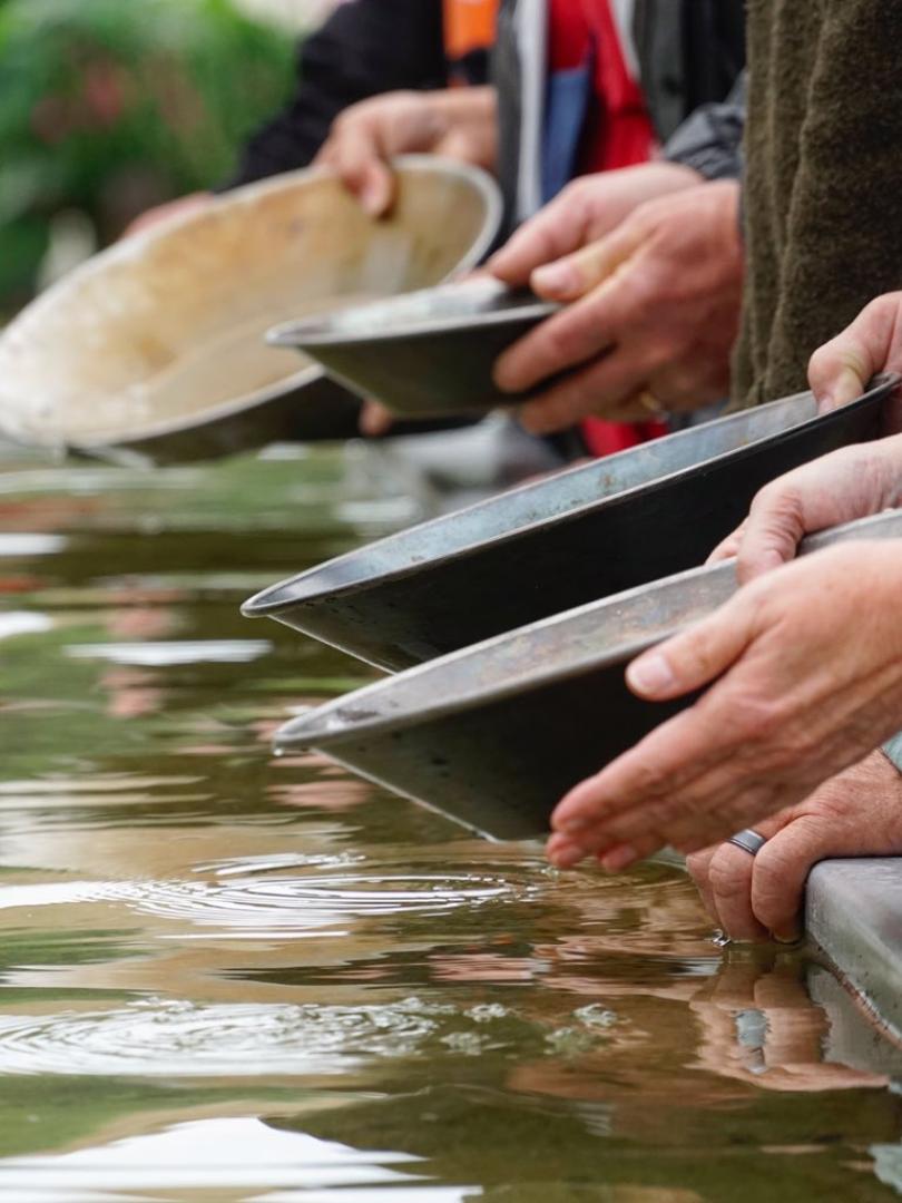 Panning for gold in the Yukon