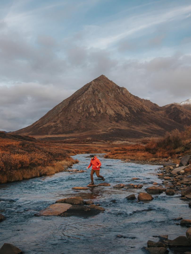 Stunning view of a dramatic mountain peak in Tombstone Park, Yukon.