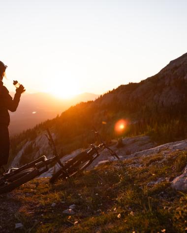 Mountain biking under the sun
